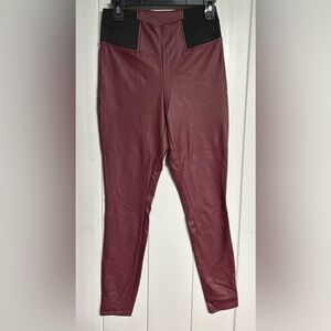 Simply Vera Vera Wang Maroon Faux Leather Pants
